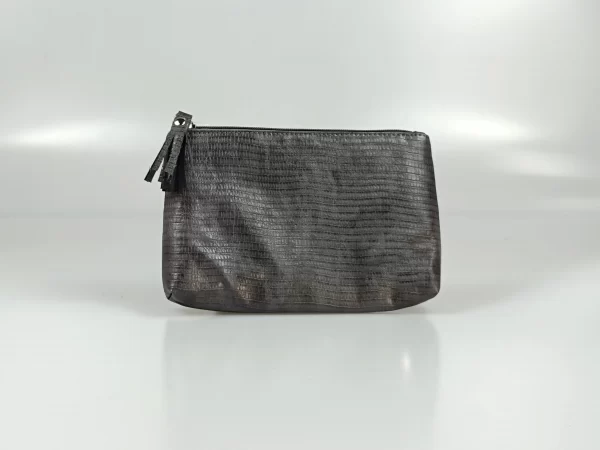 Gray Silky PU Pouch