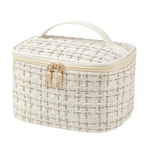 Beige cosmetic bag