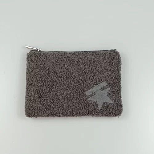 Gray Velvet Pouch Bag