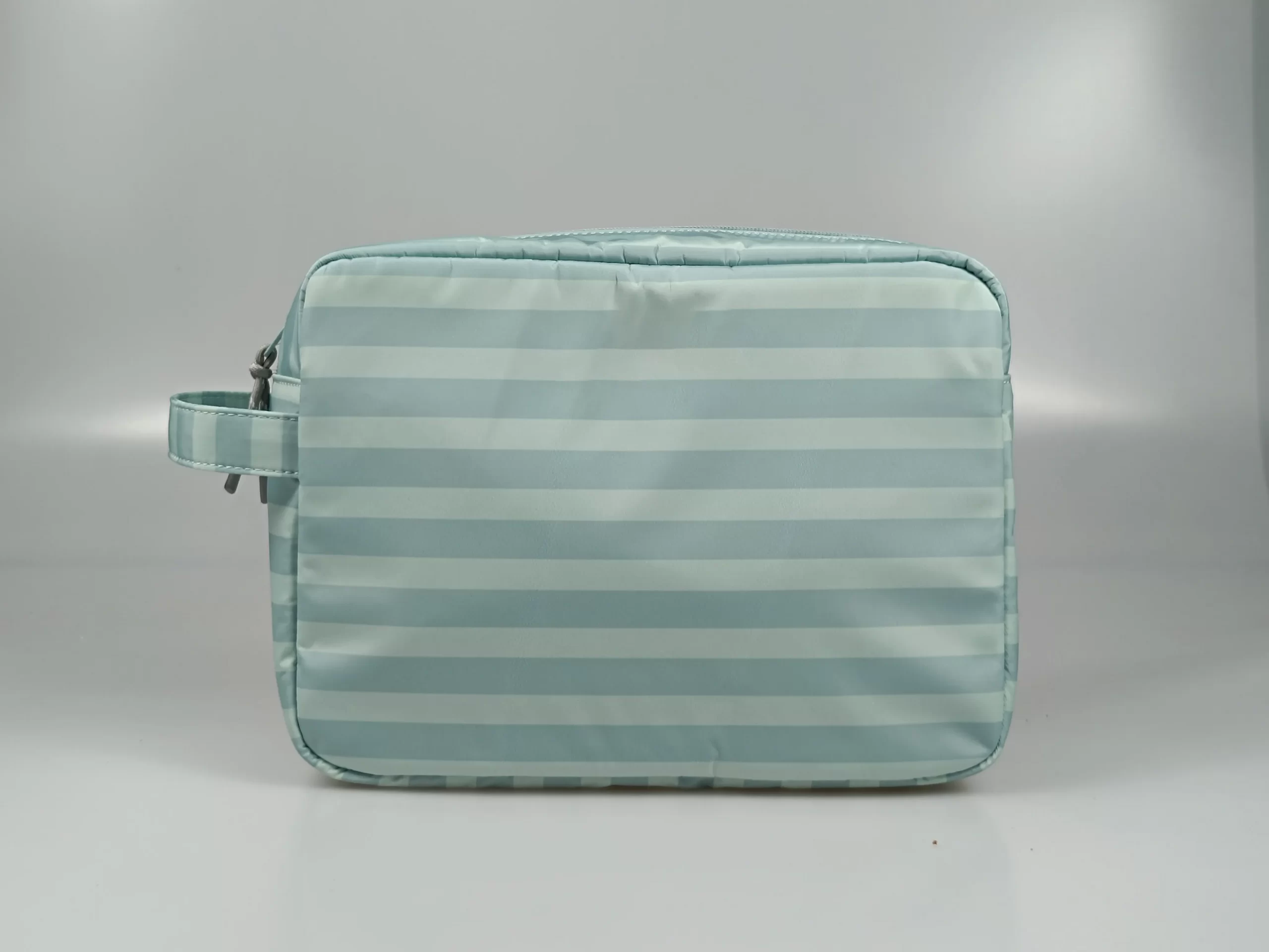 Turquoise Striped Large Capacity Cosmetic Bag