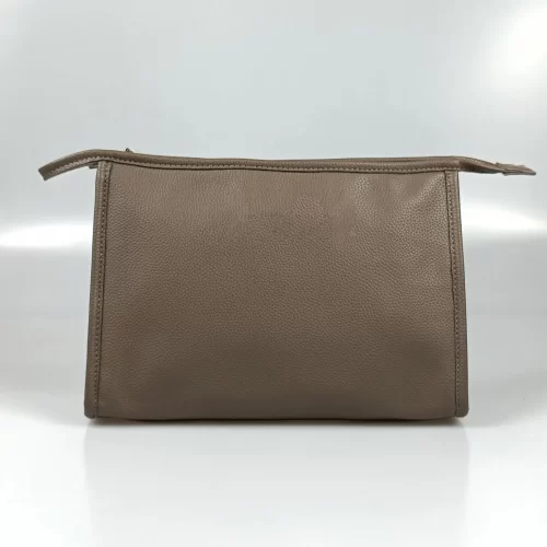 Men's Brown Soft Leather Toiletry Bag