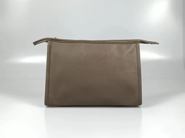 Men's Brown Soft Leather Toiletry Bag