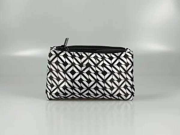 Foldable Black And White Printed Cosmetic Bag