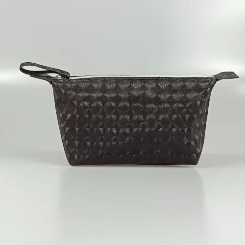 Black Smooth Oxford Cloth Cosmetic Bag