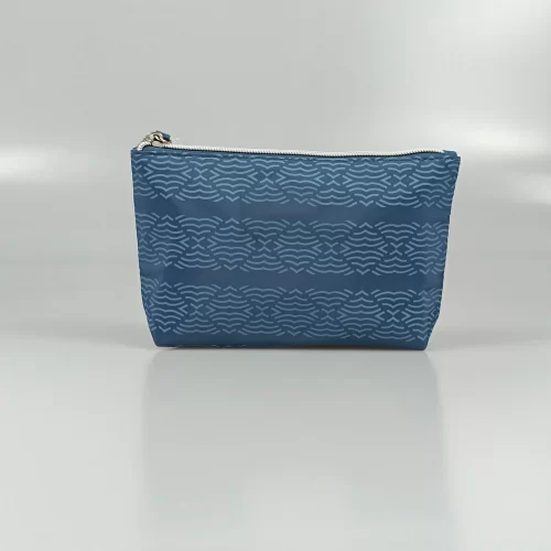 Blue Patterned Oxford Cloth Cosmetic Bag