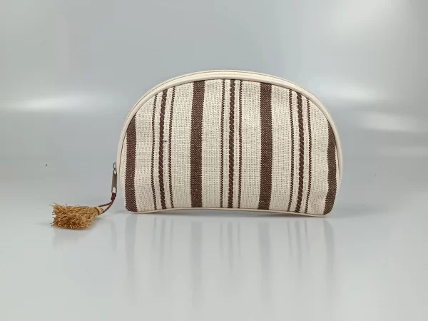 Canvas Striped Cosmetic Bag